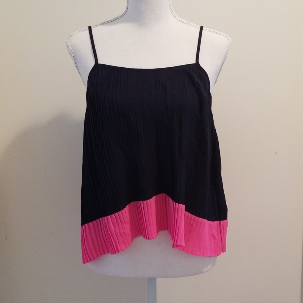Forever 21 Pink and Blue Pleated Top